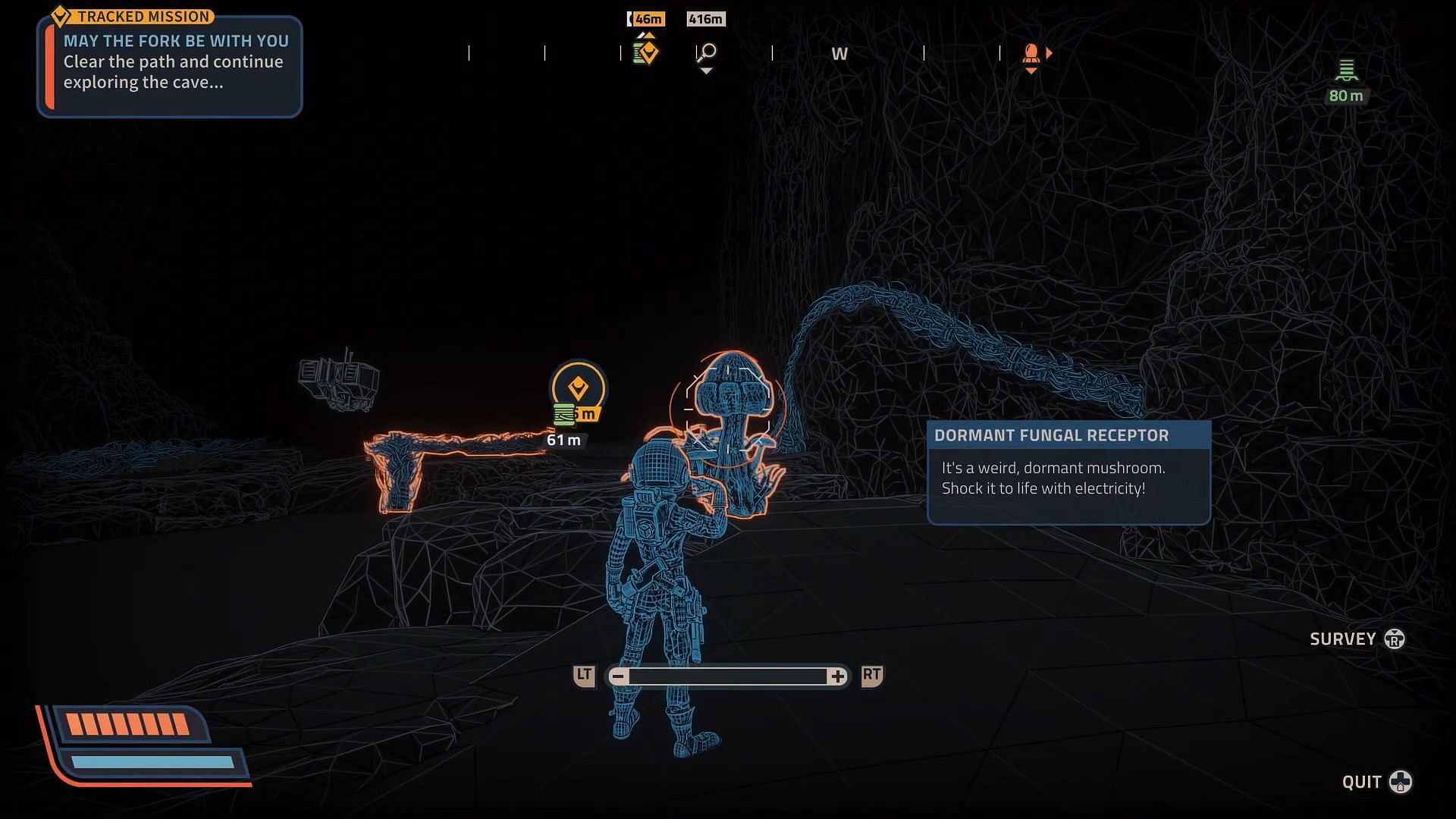 Scanning the Dormant Fungal Receptor (Image via Raccoon Logic Studios //YouTube@Crispyleeks)
